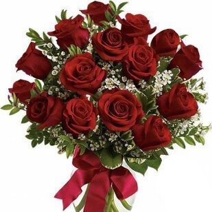 15 red roses with greenery | Flower Delivery Chita