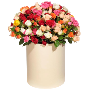 Mixed roses in a hatbox | Flower Delivery Chita